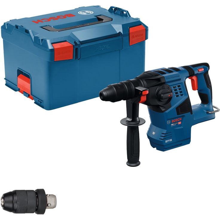 Akkuporavasara Bosch Professional GBH18V-28F Solo, 18V, ilman akkua + L-Boxx, pikaistukka