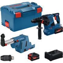 Akkuporavasara Bosch Professional GBH18V-28F, 18V, 2x8.0Ah akuilla + L-Boxx, pikaistukka, GDE-pölynpoistoadapteri
