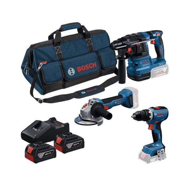 Akkukonesarja Bosch Professional GSB/GWS/GBH, 3 osaa, 18V, 3x5.0Ah akuilla + laukku