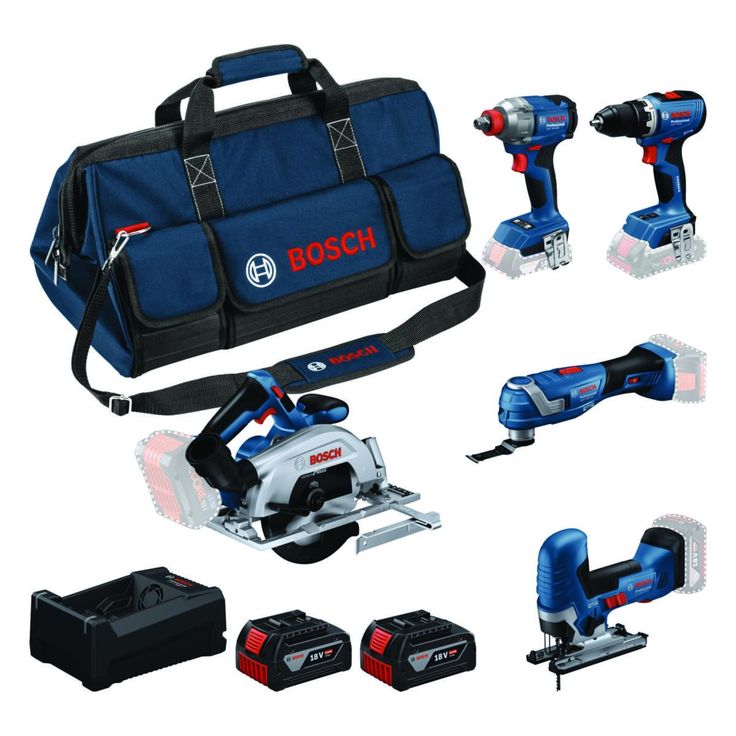 Akkukonesarja Bosch Professional GSR/GDX/GKS/GOP/GST, 5 osaa, 18V, 2x5.0Ah akuilla + laukku