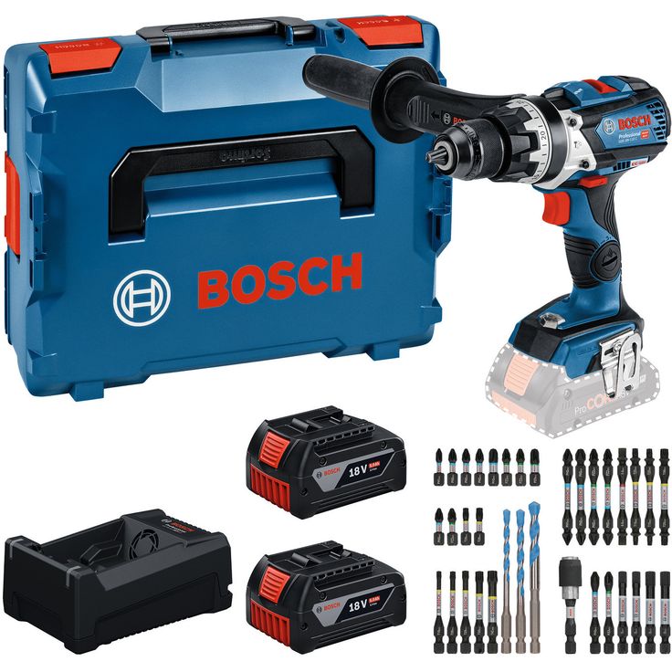 Akkuiskuporakone Bosch Professional GSB18V-110 C, 18V, 2x5.0Ah akuilla + L-Boxx, ruuvikärkisarja