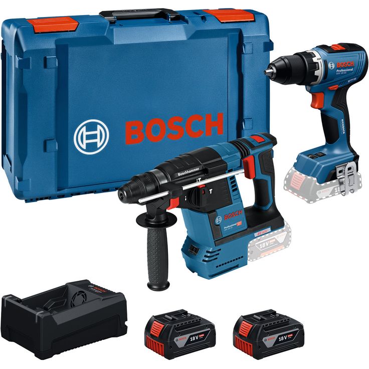 Akkukonesarja Bosch Professional GSR + GBH, 18V, 2x5.0Ah akuilla + XL-Boxx