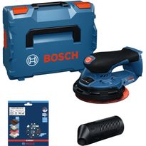 Akkuepäkeskohiomakone Bosch Professional GEX18V-150-3 Solo, 18V, ilman akkua + L-Boxx