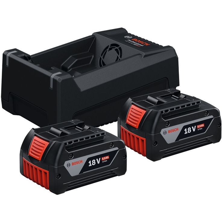 Akkupaketti Bosch 2xGBA18V, GAL12V/18V, 18V, 2x5.0Ah akuilla