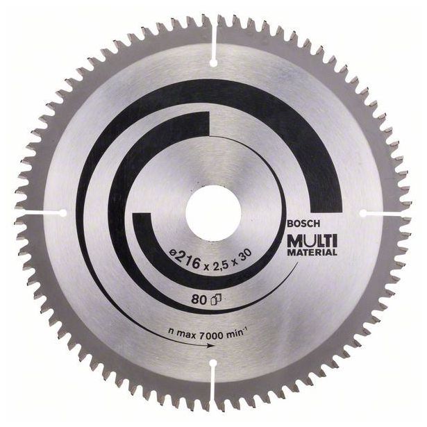 Pyörösahanterä Bosch Multi Material 216x2.5/1.8x30mm, 80T