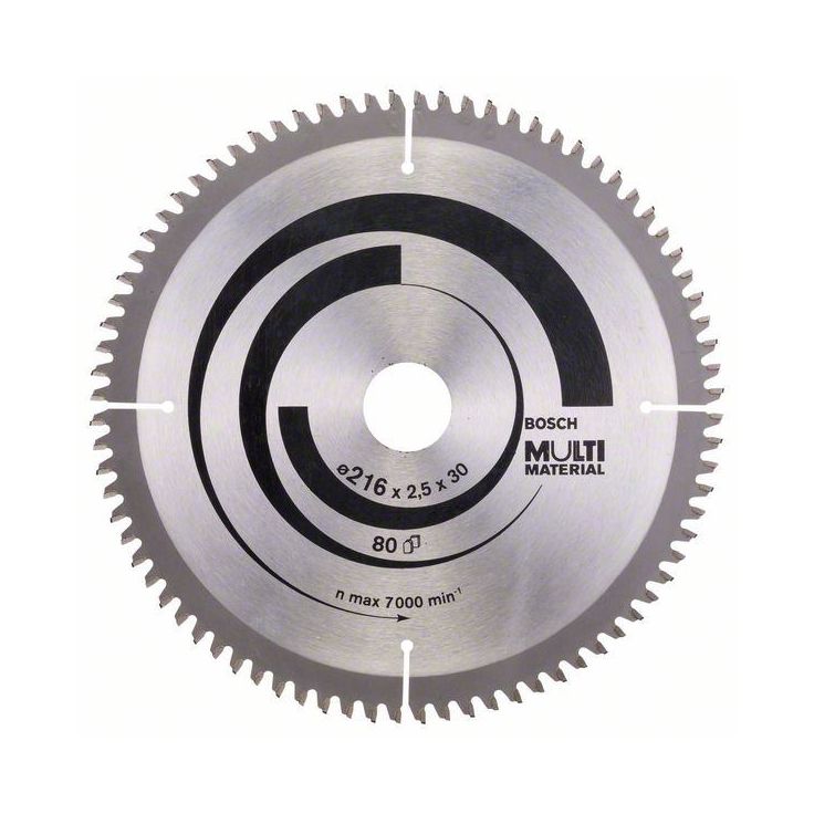 Pyörösahanterä Bosch Multi Material 216x2.5/1.8x30mm, 80T