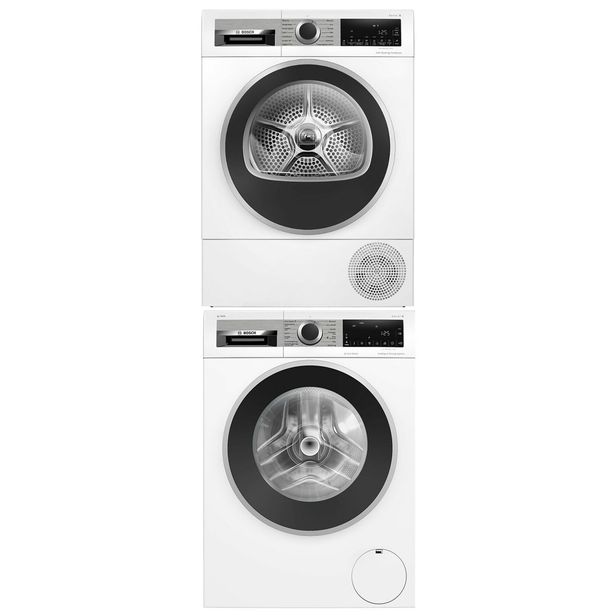 Pesukone ja kuivausrumpu Bosch WGG244FTSN-WQG245DBSN Serie 6, 10/10kg, valkoinen