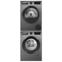 Pesukone ja kuivausrumpu Bosch WGG244RFSN-WQG245DXSN Serie 6, 119.6cm, 9kg, 1400rpm, teräs
