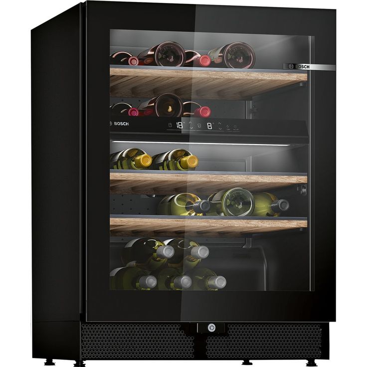 Viinikaappi Bosch Serie 6 KWK16ABGB, 60cm, 2 lämpötila-aluetta, vapaasti seisova, musta