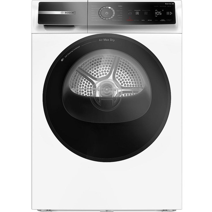 Lämpöpumppukuivausrumpu Bosch WRB247D0SN Serie 8, valkoinen