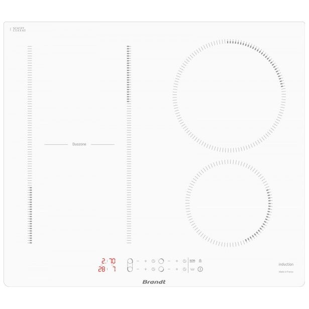 Induktioliesitaso Brandt BPI164DUW, 580x510mm, valkoinen