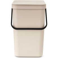 Roska-astia 25 L Brabantia Sort &amp; Go, pehmeä beige