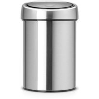 Roska-astia Brabantia Touch Bin, 3L, Matt Steel Fingerprint Proof