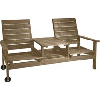 Puutarhapenkki välipöydällä Brafab Du &amp; Ja, 2-istuttava