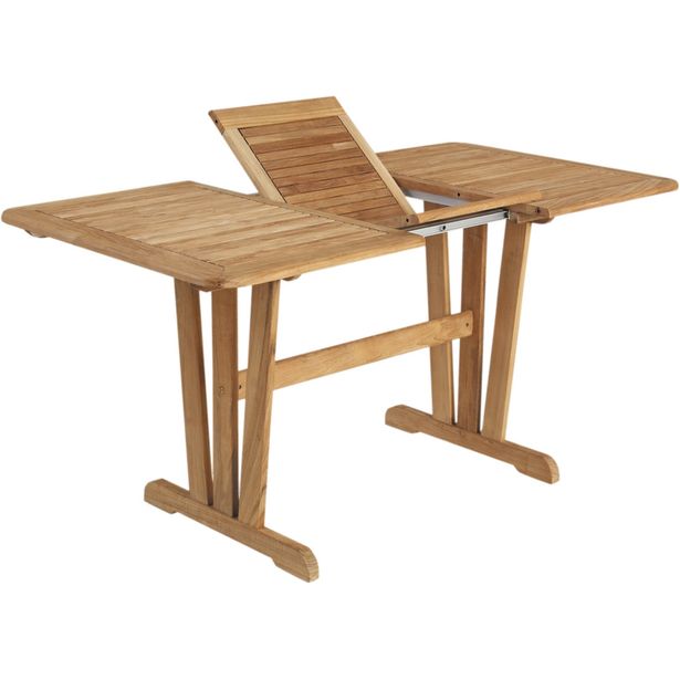 Jatkettava ruokapöytä terassille Brafab Corneli, 125/185x90cm, tiikki