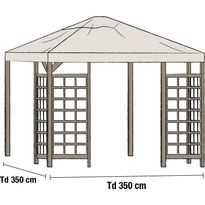 Paviljongin katto Hov 3.5x3.5m, beige