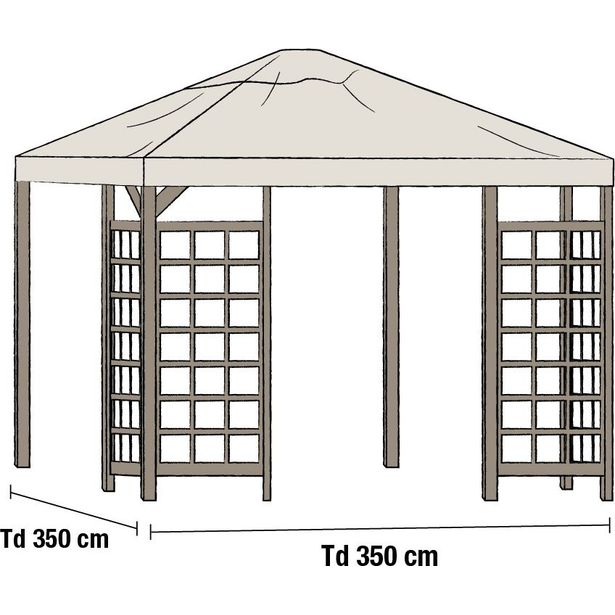 Paviljongin katto Hov 3.5x3.5m, beige