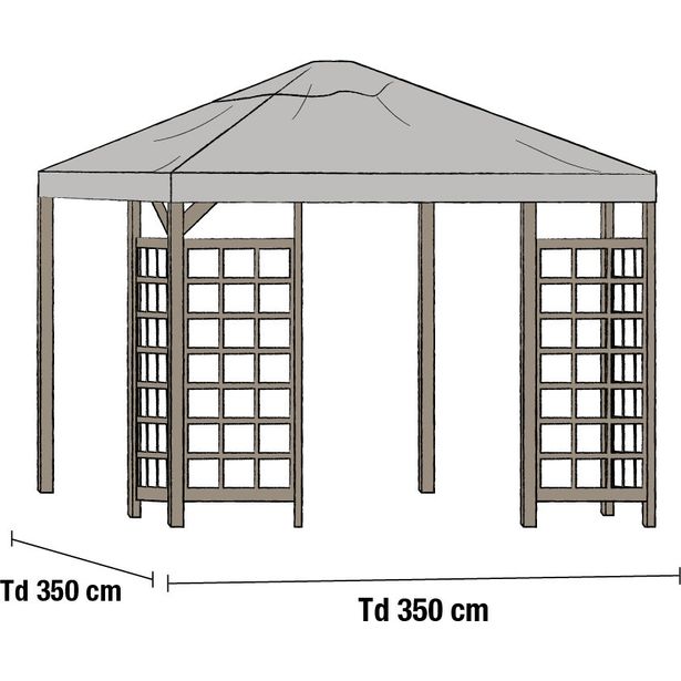 Paviljongin kattokangas Brafab Hov, 350x350cm, harmaa