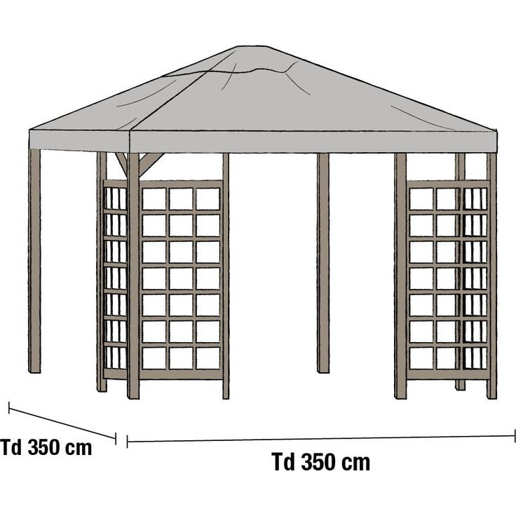 Paviljongin kattokangas Brafab Hov, 350x350cm, harmaa