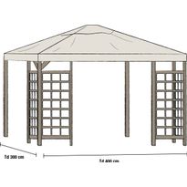 Paviljongin katto Hov 3x4m, beige