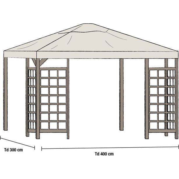 Paviljongin katto Hov 3x4m, beige