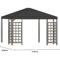 Paviljongin katto Hov 3x4m, musta