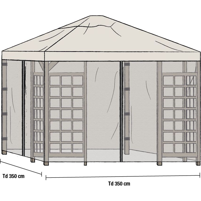 Hyttysverkko Hov 3.5x3.5m, 2kpl, harmaa