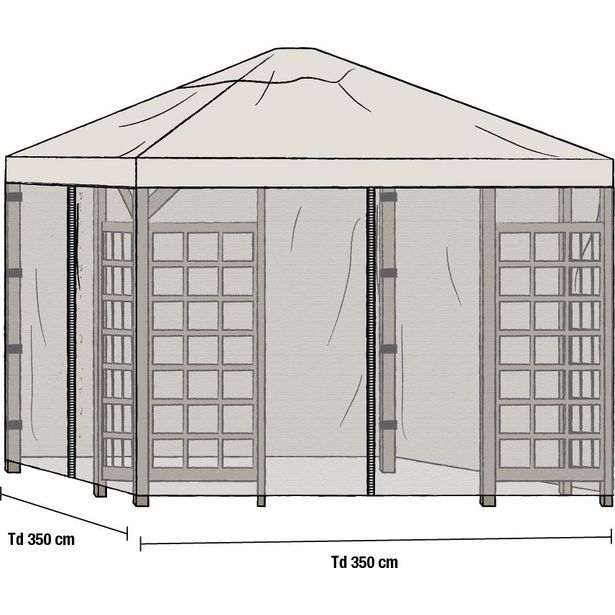 Hyttysverkko Hov 3.5x3.5m, 2kpl, harmaa