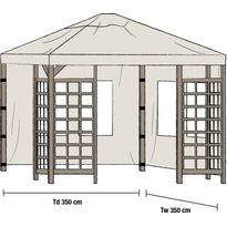 Paviljongin sivuverhot Hov 3.5x3.5m, 2kpl, beige