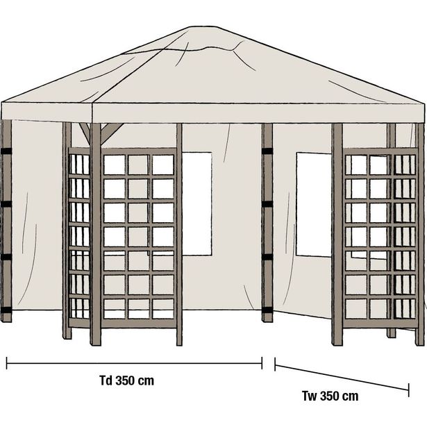Paviljongin sivuverhot Hov 3.5x3.5m, 2kpl, beige