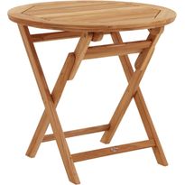 Pyöreä ruokapöytä terassille Brafab Turin, kokoontaittuva, Ø80cm, tiikki