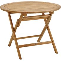 Pyöreä ruokapöytä terassille Brafab Turin, kokoontaittuva, Ø100cm, tiikki