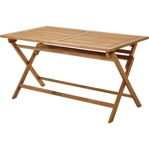 Ruokapöytä terassille Brafab Turin, kokoontaittuva, 140x80cm, tiikki