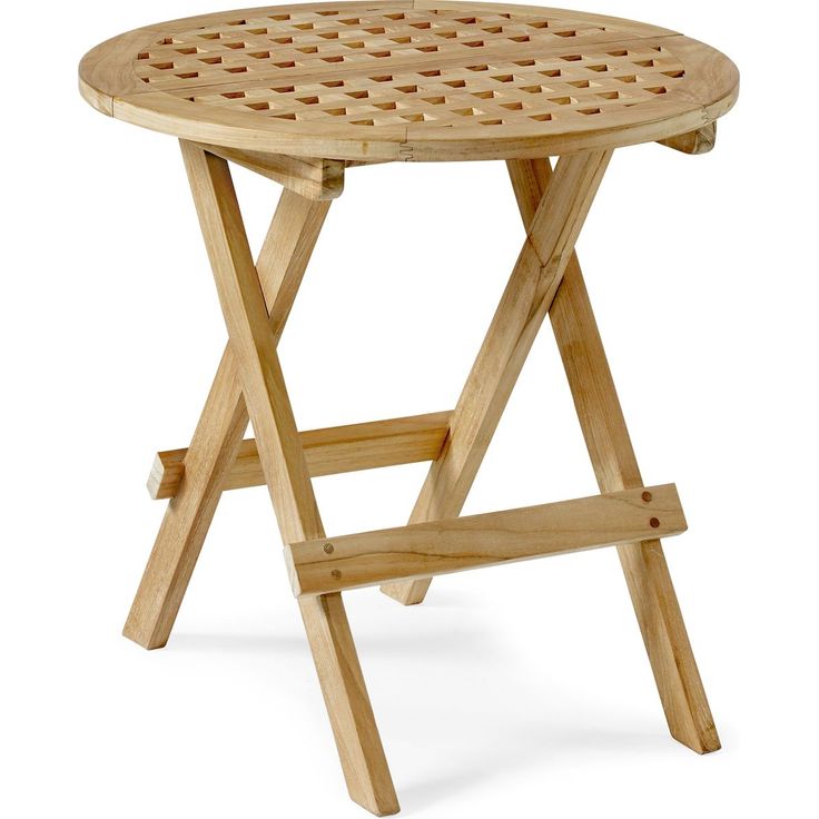 Sivupöytä Kreta, taitettava, Ø50cm, tiikki