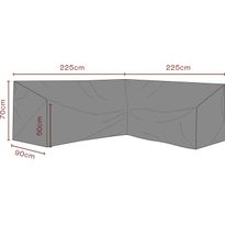 Kalustesuoja kulmasohvalle Brafab, 225/225x90cm, vedenkestävä, musta, Verkkokaupan poistotuote