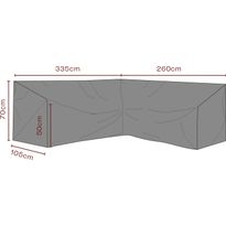 Kalustesuoja kulmasohvalle Brafab, 260/335x105cm, hengittävä, musta, Verkkokaupan poistotuote