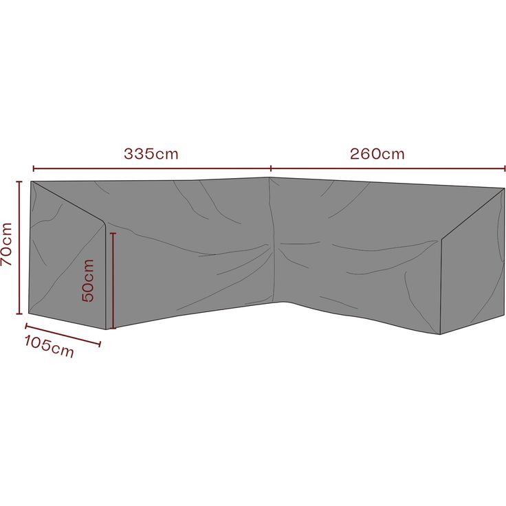 Kalustesuoja kulmasohvalle Brafab, 260/335x105cm, hengittävä, musta
