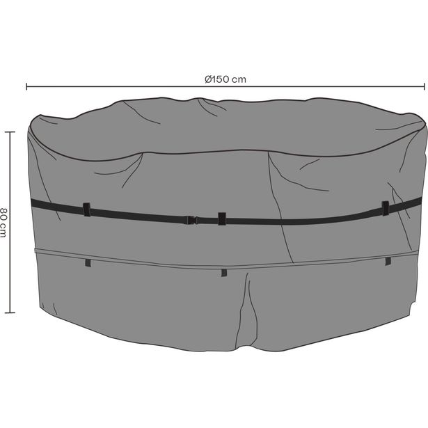 Kalustesuoja pyöreällä ruokailuryhmälle Brafab, hengittävä, musta, eri kokoja