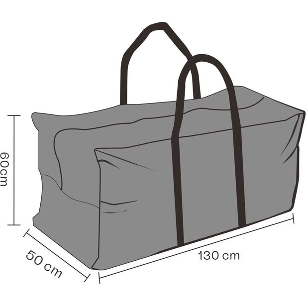 Suojakassi ulkokalusteiden pehmusteille Brafab, 130x50x60cm, vettä hylkivä, musta