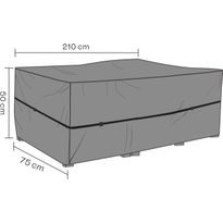 Kalustesuoja aurinkovuoteelle Brafab, 210x75x50cm, hengittävä, musta