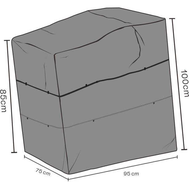 Kalustesuoja säätötuolille Brafab, 75x95x100cm, hengittävä, musta