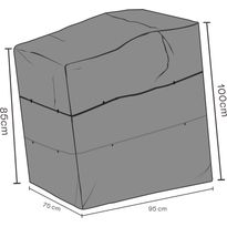 Kalustesuoja säätötuolille Brafab, 75x95x100cm, vedenkestävä, musta