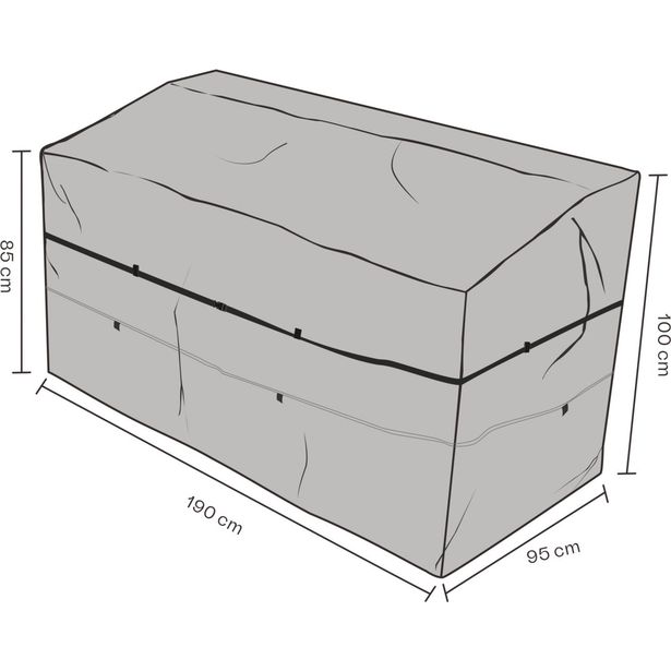 Kalustesuoja säätötuolisetille Brafab, 190x95x100cm, vedenkestävä, musta