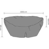 Kalustesuoja aurinkovuoteelle Brafab, 220x155x95cm, hengittävä, musta