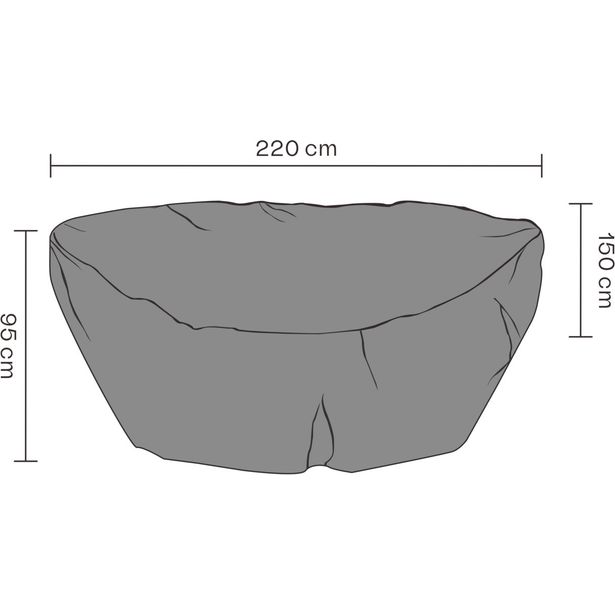 Kalustesuoja aurinkovuoteelle Brafab, 220x155x95cm, hengittävä, musta