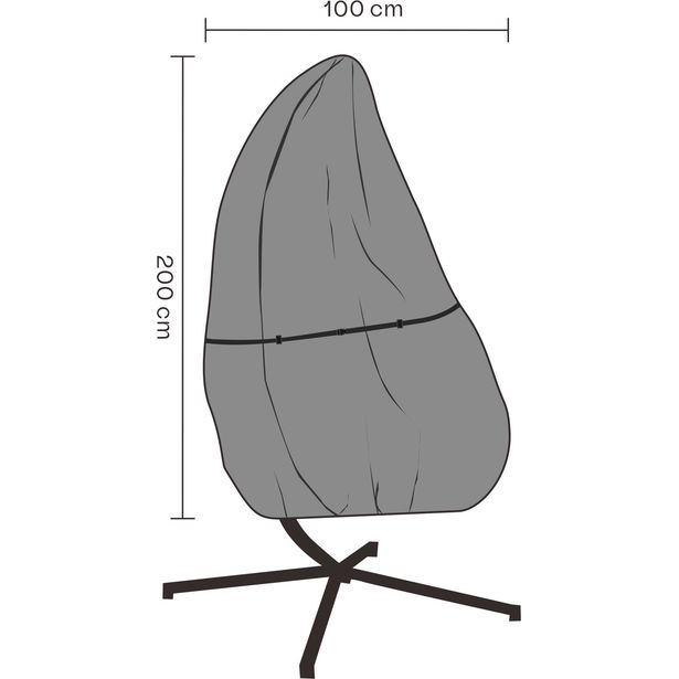 Kalustesuoja riipputuolille Brafab, Ø100x200cm, vedenkestävä, musta