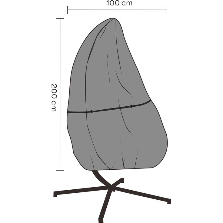 Kalustesuoja riipputuolille Brafab, Ø100x200cm, vedenkestävä, musta