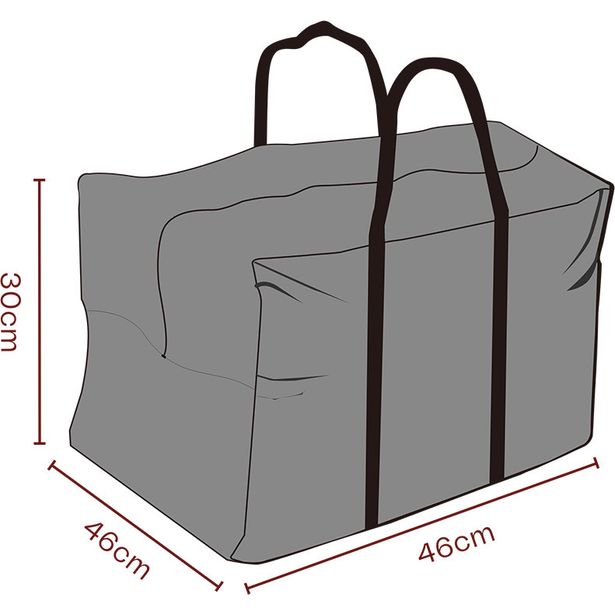 Suojakassi ulkokalusteiden pehmusteille Brafab, 46x46x30cm, hengittävä, musta