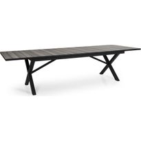 Pöytä Hillmond, jatkettava, 100x238/297cm, musta/luonnollinen puu
