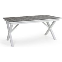 Pöytä Hillmond, jatkettava, 100x166/226cm, valkoinen/harmaa puu